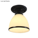 DecorBites™ Industrial Black Semi Flush Ceiling Light with Milky Glass Shade – Perfect for Gallery