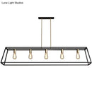DecorBites™ Industrial Black Trapezoid Island Light: 5-Bulb Metal Fixture for Dining Room Ceiling Suspension