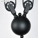 DecorBites™ Industrial Black Wide Flare Pulley Pendant Light for Restaurant - 3 Bulb Hanging Island Fixture