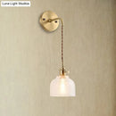 DecorBites™ Industrial Brass Sconce with Clear Textured Glass Dome - One Light Lighting Fixture