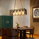 Decorbites industrial chandelier black lattice dining room pendant light