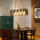 Decorbites industrial chandelier black lattice dining room pendant light