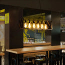 Decorbites industrial chandelier black lattice dining room pendant light