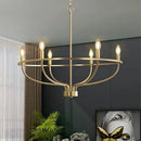 Decorbites industrial chandelier light black iron 6 bulb living room