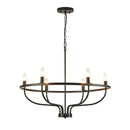 Decorbites industrial chandelier light black iron 6 bulb living room
