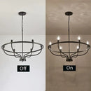 Decorbites industrial chandelier light black iron 6 bulb living room