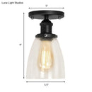 DecorBites™ Industrial Clear Glass Cone Semi-Flush Light in Black for Living Rooms
