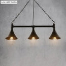 DecorBites™ Industrial Cone Pendant Light - 3-Light Black Wrought Iron Hanging Lamp for Dining Room