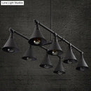 DecorBites™ Industrial Conical Iron Pendant Light with 8 Bulbs for Wine Bar - Black/Rust