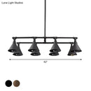 DecorBites™ Industrial Conical Iron Pendant Light with 8 Bulbs for Wine Bar - Black/Rust