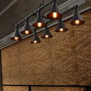 DecorBites™ Industrial Conical Iron Pendant Light with 8 Bulbs for Wine Bar - Black/Rust