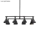 DecorBites™ Industrial Conical Iron Pendant Light with 8 Bulbs for Wine Bar - Black/Rust