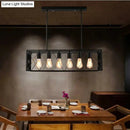 DecorBites™ Industrial Cross Framed Pendant Light in Black for Dining Room - Iron Hanging Island Light