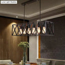 DecorBites™ Industrial Cross Framed Pendant Light in Black for Dining Room - Iron Hanging Island Light