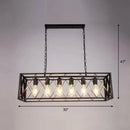 DecorBites™ Industrial Cross Framed Pendant Light in Black for Dining Room - Iron Hanging Island Light