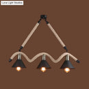 DecorBites™ Industrial Hemp Pendant Lamp - Black/Brown, Wavy Design, 3 Heads