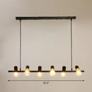 DecorBites™ Industrial Iron Ceiling Light: Black Naked Bulb Pendant Spotlight for Dining Room Island