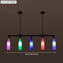 Industrial iron pipe multi-color bottle pendant light dining room