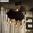 DecorBites™ Industrial Island Pendant Lamp - Iron Panel Black Hanging Light Kit - 7 Bulbs - Map and Flag Shape