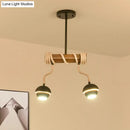 DecorBites™ Industrial Linear Chandelier with Bamboo Tube and Rope, 2/3/6 Bulbs, Black Iron Pendant Lamp - Warm/White Light