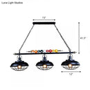 Industrial style black metal island light kitchen bowl shade
