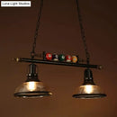 Industrial style black metal island light kitchen bowl shade
