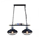 Industrial style black metal island light kitchen bowl shade