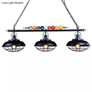 Industrial style black metal island light kitchen bowl shade