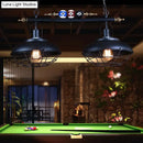 Industrial style black metal island light kitchen bowl shade