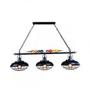 Industrial style black metal island light kitchen bowl shade