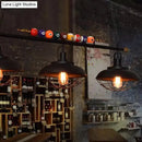 Industrial style black metal island light kitchen bowl shade