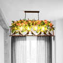 DecorBites™ Industrial Metal Birdcage Flower Island Lamp: Black, 3/4 Heads, Hanging Ceiling Light for Restaurants