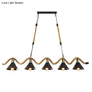 Industrial metal hemp rope pendant – kitchen island 3-light bistro