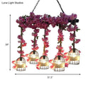 DecorBites™ Industrial Metal Black Island Pendant Light with Cage - 5 Bulb Hanging Lamp Kit for Restaurants