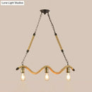 DecorBites™ Industrial Metal Island Pendant Light Fixture with Exposed Bulbs - Beige, 3 Lights