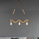DecorBites™ Industrial Metal Island Pendant Light Fixture with Exposed Bulbs - Beige, 3 Lights