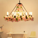 Industrial pink & green ivy led pendant light – restaurant dining room