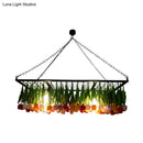 Industrial metal green tulip led hanging light – dining room