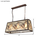 DecorBites™ Industrial Metal Pendant Lighting 3/6-Light Bronze Island Fixture with Fabric Shade