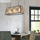 DecorBites™ Industrial Metal Pendant Lighting 3/6-Light Bronze Island Fixture with Fabric Shade