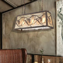 DecorBites™ Industrial Metal Pendant Lighting 3/6-Light Bronze Island Fixture with Fabric Shade