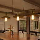 DecorBites™ Industrial Metal Rust Scalloped Suspended Lighting Fixture - Bistro 3-Bulb Island Lighting