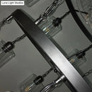 Industrial 2 tier wheel black chandelier dining room clear glass light