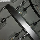 Industrial 2 tier wheel black chandelier dining room clear glass light