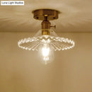 DecorBites™ Industrial Scalloped Ribbed Glass Semi Flush Mount Light - Clear/Green