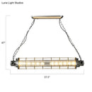 DecorBites™ Industrial Silver Metal Pendant Light with LED, Clear Glass Shade - Cylindrical Wire Cage Design