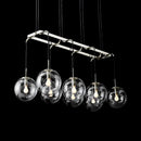 DecorBites™ Industrial Smoke Glass Island Lighting 6/8/10-Light Nickel/Bronze LED Pendant Fixture