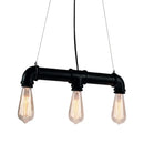DecorBites™ Industrial Style Black Iron Pendant Lamp with Linear Piping - 3/5/10-Head Hanging Light for Island