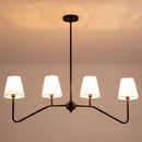 Decorbites industrial style black metal chandelier with white shades living room