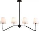Decorbites industrial style black metal chandelier with white shades living room